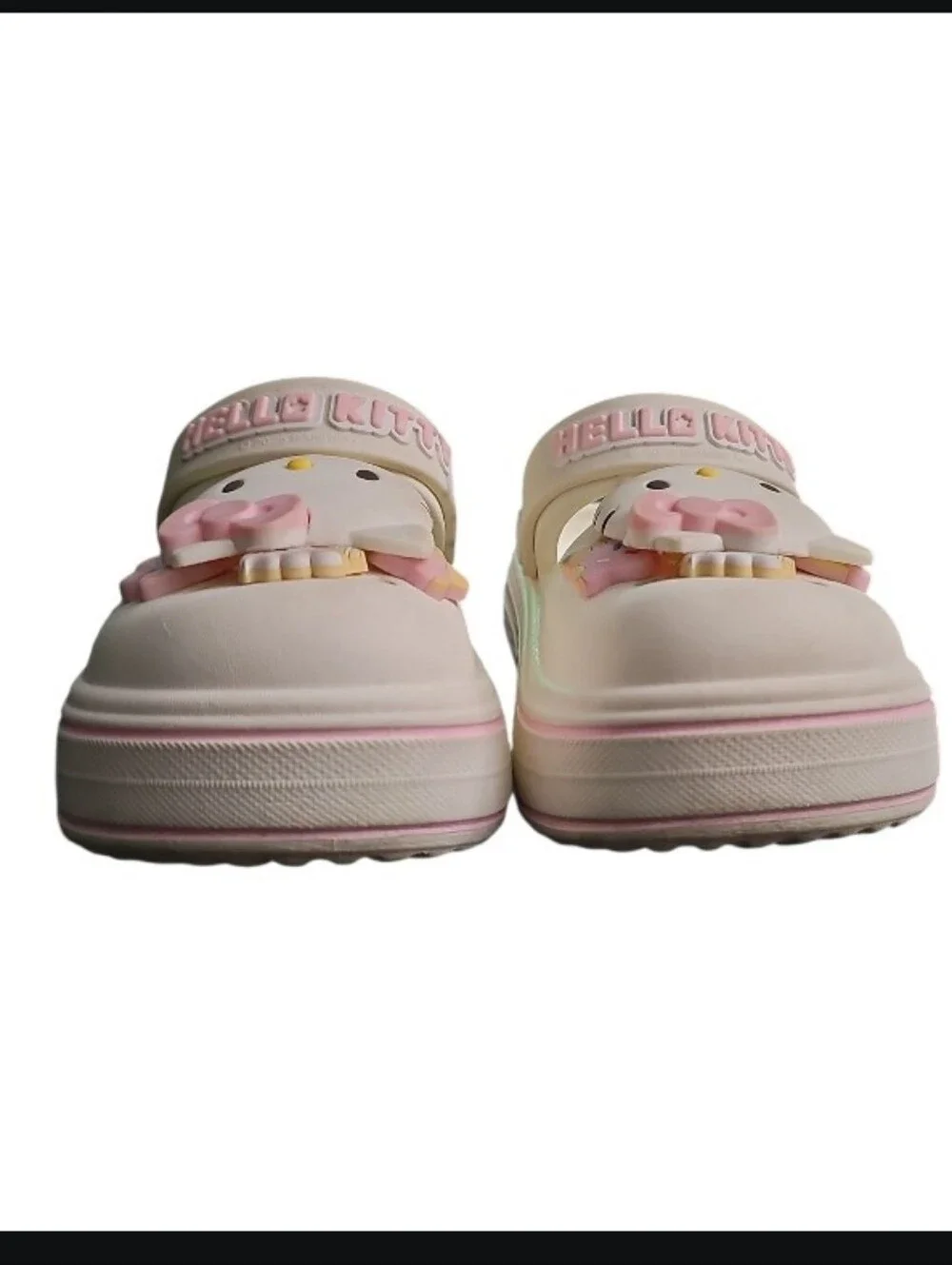 Hello Kitty Platform Clogs Kids Size 11 Pink White Kawaii Sandals Sanrio